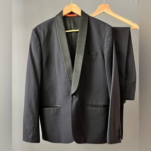 Mads Norgaard Black Satin Shawl Collar Tuxedo Set